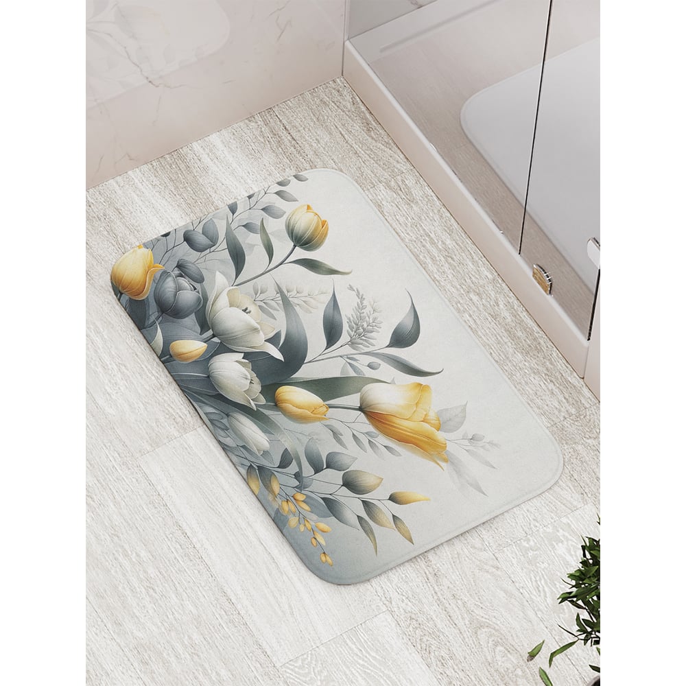 Изображение товара Коврик для ванной комнаты противоскользящий JoyArty Тюльпаны 52x77 см