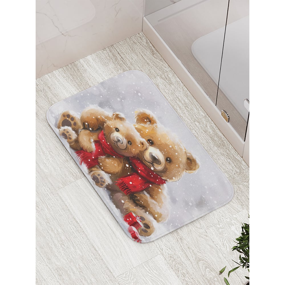 Изображение товара Коврик для ванной комнаты и туалета Снежные мишки 52x77 см JoyArty