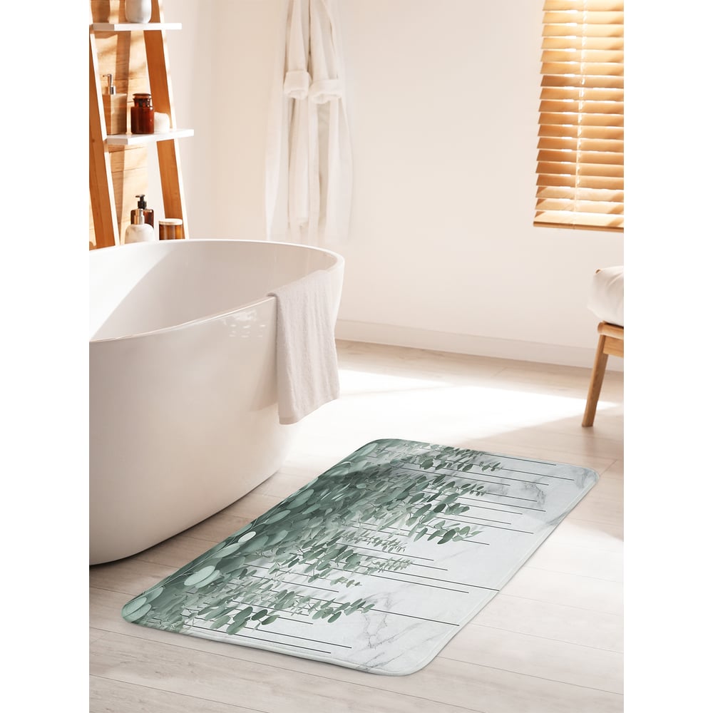 Изображение товара Коврик для ванной комнаты и туалета противоскользящий Мраморный эвкалипт 60x100 см JoyArty