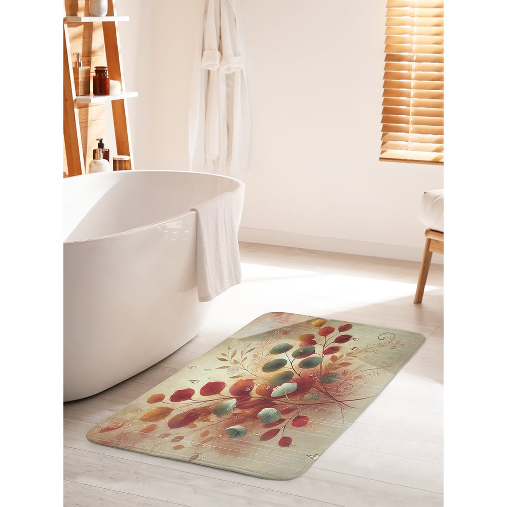 Изображение товара Коврик для ванной комнаты и туалета противоскользящий JoyArty "Сухоцветы в орнаменте" 60x100 см bath_sd4009_60x100