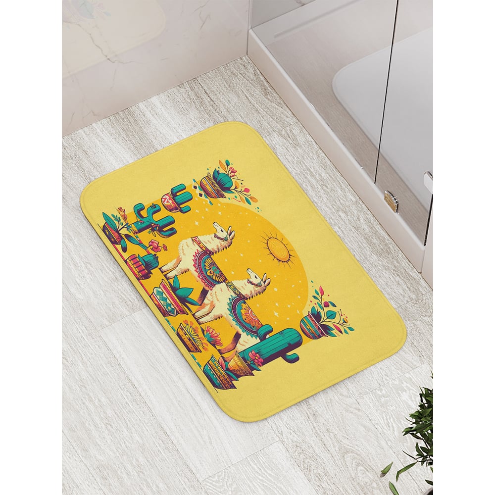 Изображение товара Коврик для ванной JoyArty Лама с кактусом 52x77 см