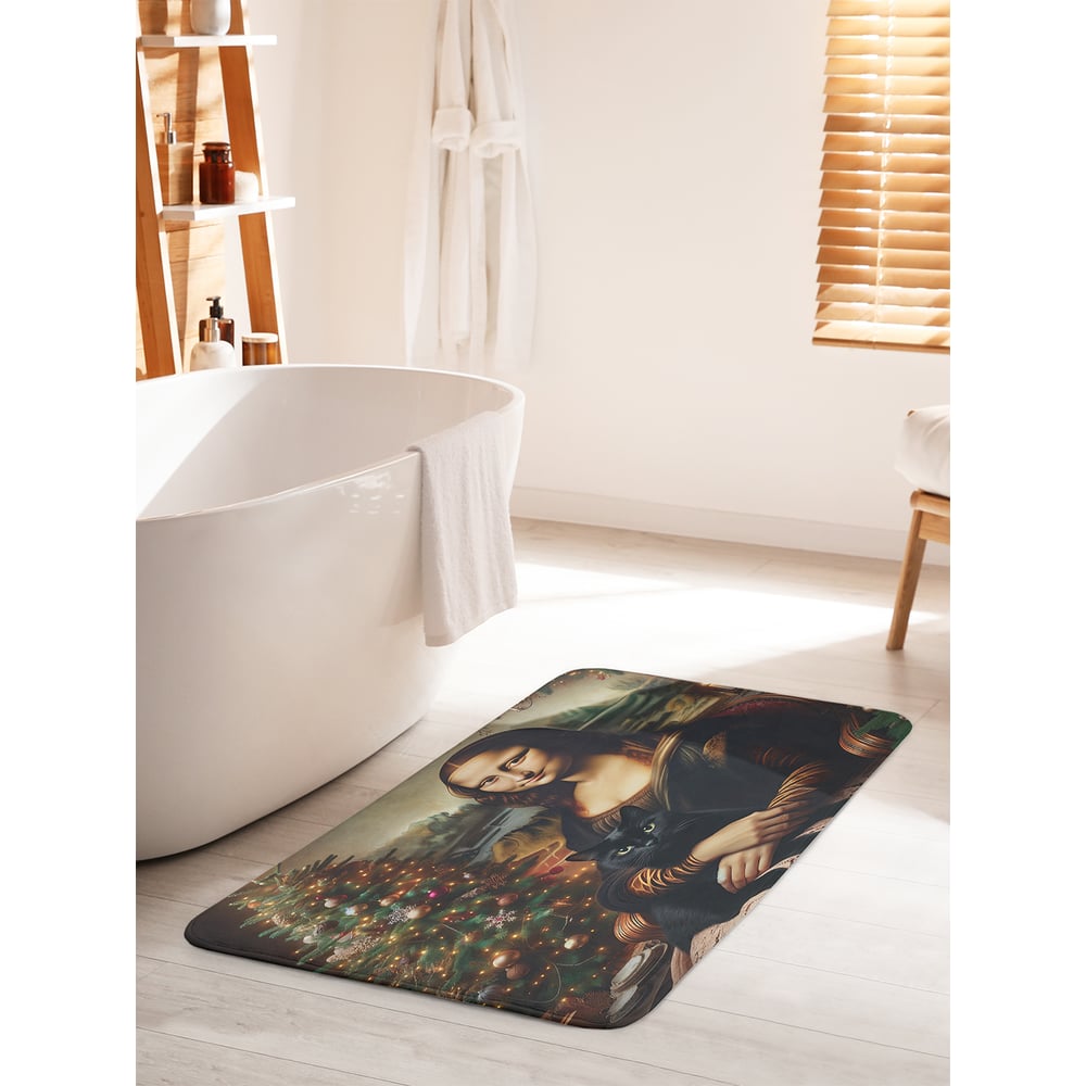 Изображение товара Коврик для ванной комнаты и туалета JoyArty Уютным вечером 60x100 см противоскользящий веселый диза