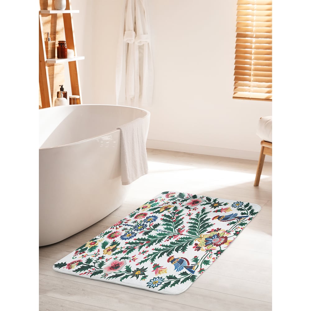 Изображение товара Коврик для ванной комнаты противоскользящий JoyArty Птички на ветках 60x100 см