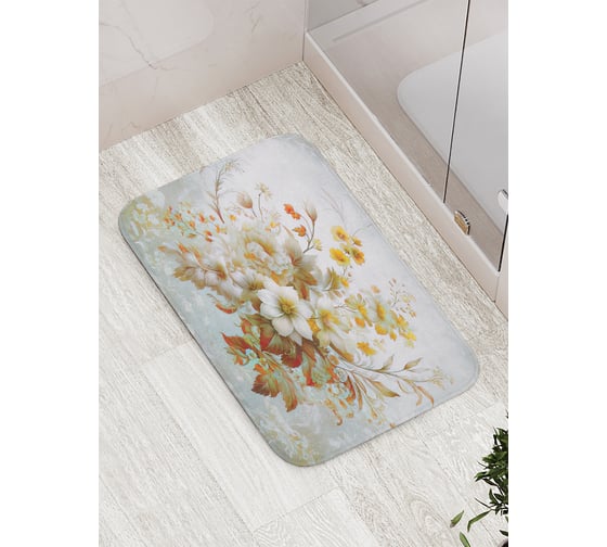 Изображение товара Коврик для ванной комнаты и туалета противоскользящий JoyArty "Осенний букет" 52x77 см bath_sd3562