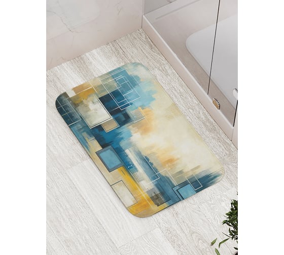 Изображение товара Коврик для ванной комнаты и туалета противоскользящий JoyArty "Квадрат на красках" 52x77 см bath_sd3568