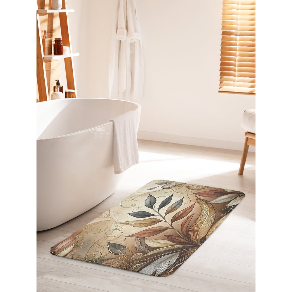 Изображение товара Коврик противоскользящий JoyArty для ванной 60x100 см - Раскраска листьев