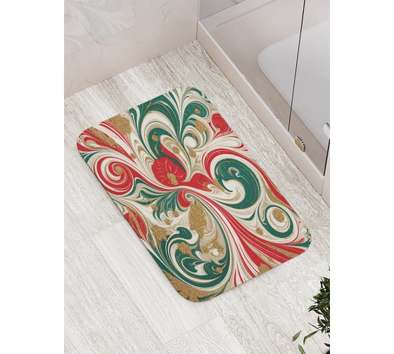 Изображение товара Коврик для ванной комнаты и туалета противоскользящий JoyArty "Хаотичные разводы" 52x77 см, серия Новый год и Рождество bath_sd3922