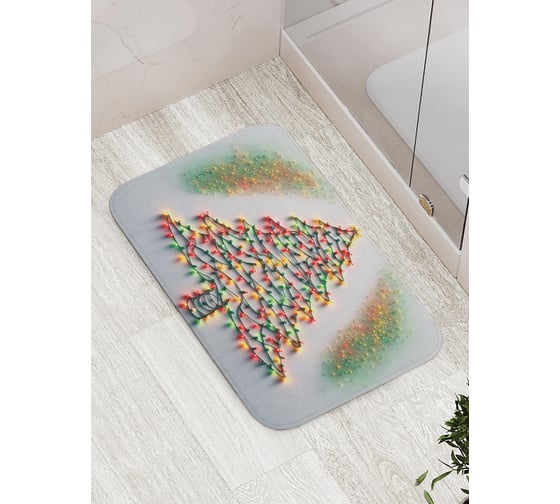 Изображение товара Коврик для ванной комнаты и туалета противоскользящий JoyArty "Елочка гори" 52x77 см, серия Новый год и Рождество bath_sd3887