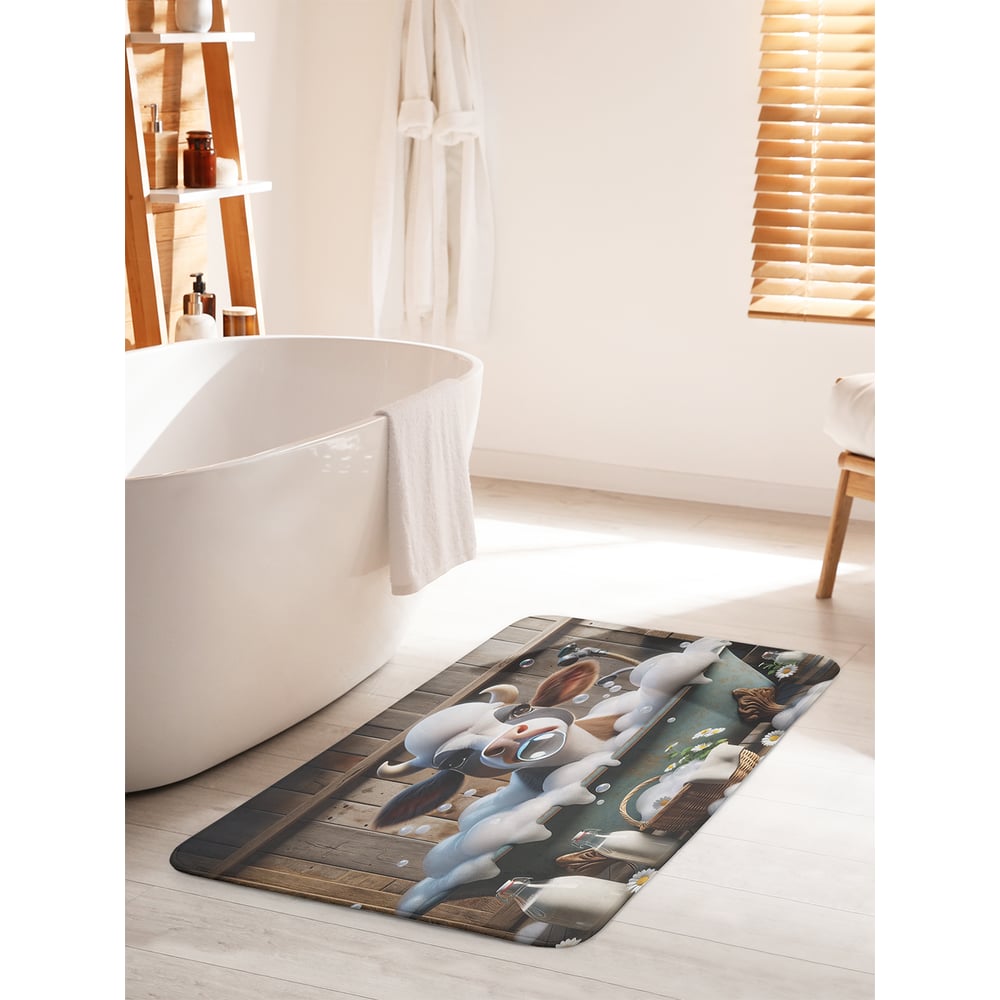 Изображение товара Противоскользящий коврик для ванной комнаты JoyArty Коровка 60x100 см