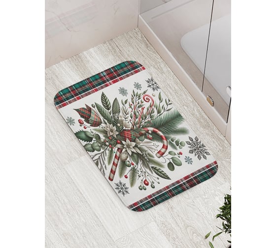 Изображение товара Коврик для ванной комнаты и туалета противоскользящий JoyArty "Праздничный набор" 52x77 см, серия Новый год и Рождество bath_sd3908
