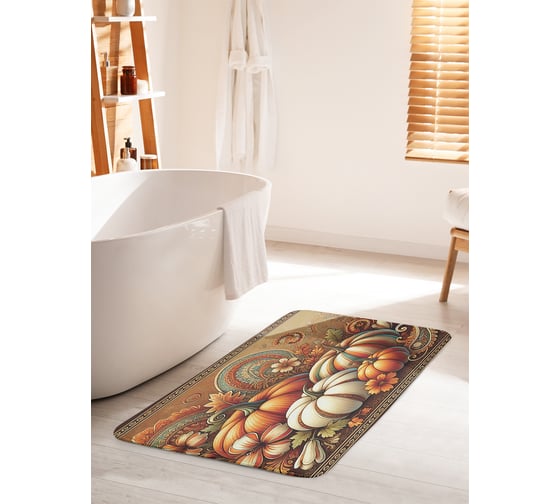 Изображение товара Коврик для ванной комнаты и туалета противоскользящий JoyArty "Тыквенная поляна" 60x100 см bath_sd4011_60x100