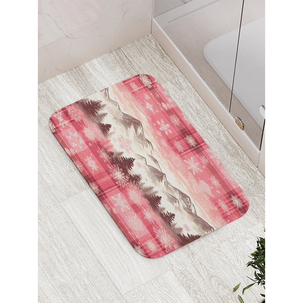 Изображение товара Коврик для ванной комнаты JoyArty Снежные горы 52x77 см противоскользящий