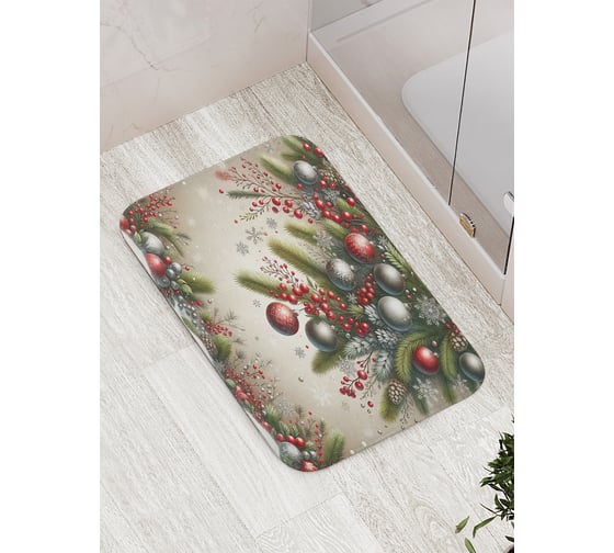 Изображение товара Коврик для ванной комнаты и туалета противоскользящий JoyArty "Праздничная атмосфера" 52x77 см, серия Новый год и Рождество bath_sd3958