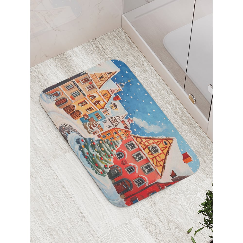 Изображение товара Коврик для ванной противоскользящий JoyArty Новогодняя елка 52x77 см