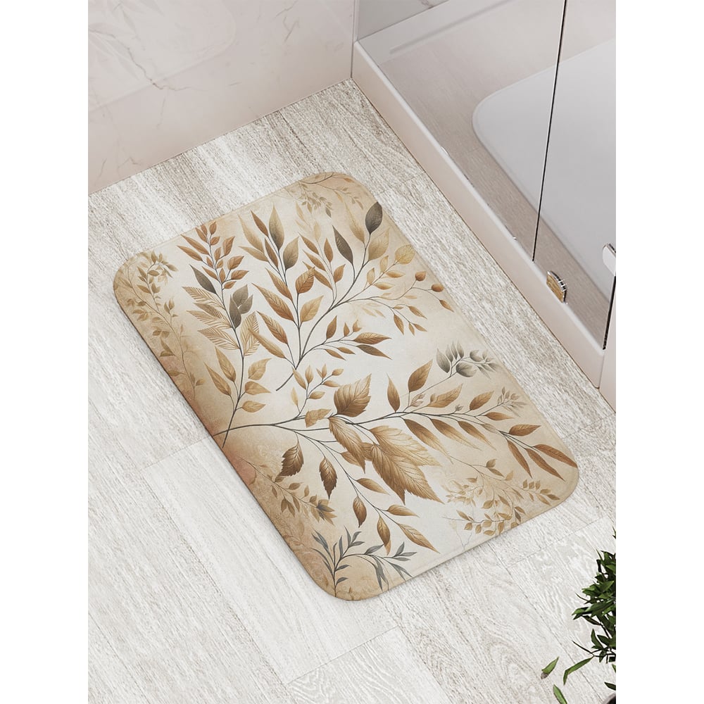 Изображение товара Коврик для ванной комнаты и туалета JoyArty Узор веточками 52x77 см антискользящий