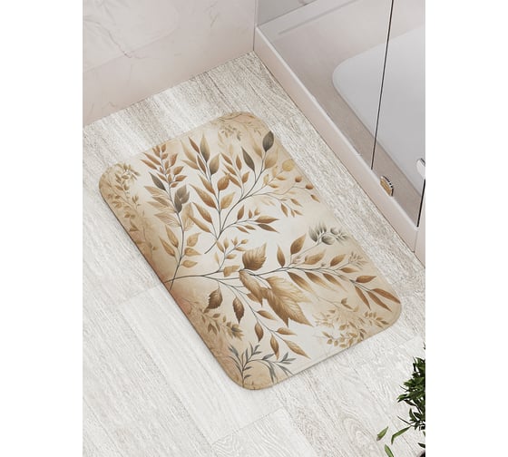 Изображение товара Коврик для ванной комнаты и туалета противоскользящий JoyArty "Узор веточками" 52x77 см bath_sd3579