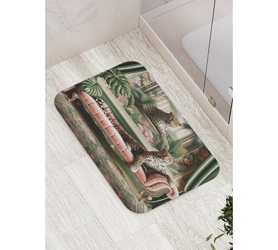 Изображение товара Коврик для ванной комнаты и туалета противоскользящий JoyArty "Леопард" 52x77 см bath_sd3538