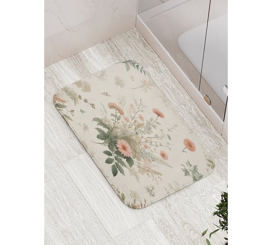 Изображение товара Коврик для ванной комнаты и туалета противоскользящий JoyArty "Цветочки нежные" 52x77 см bath_sd3551