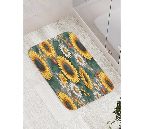 Изображение товара Коврик для ванной комнаты и туалета противоскользящий JoyArty "Поле цветов" 52x77 см bath_sd3445
