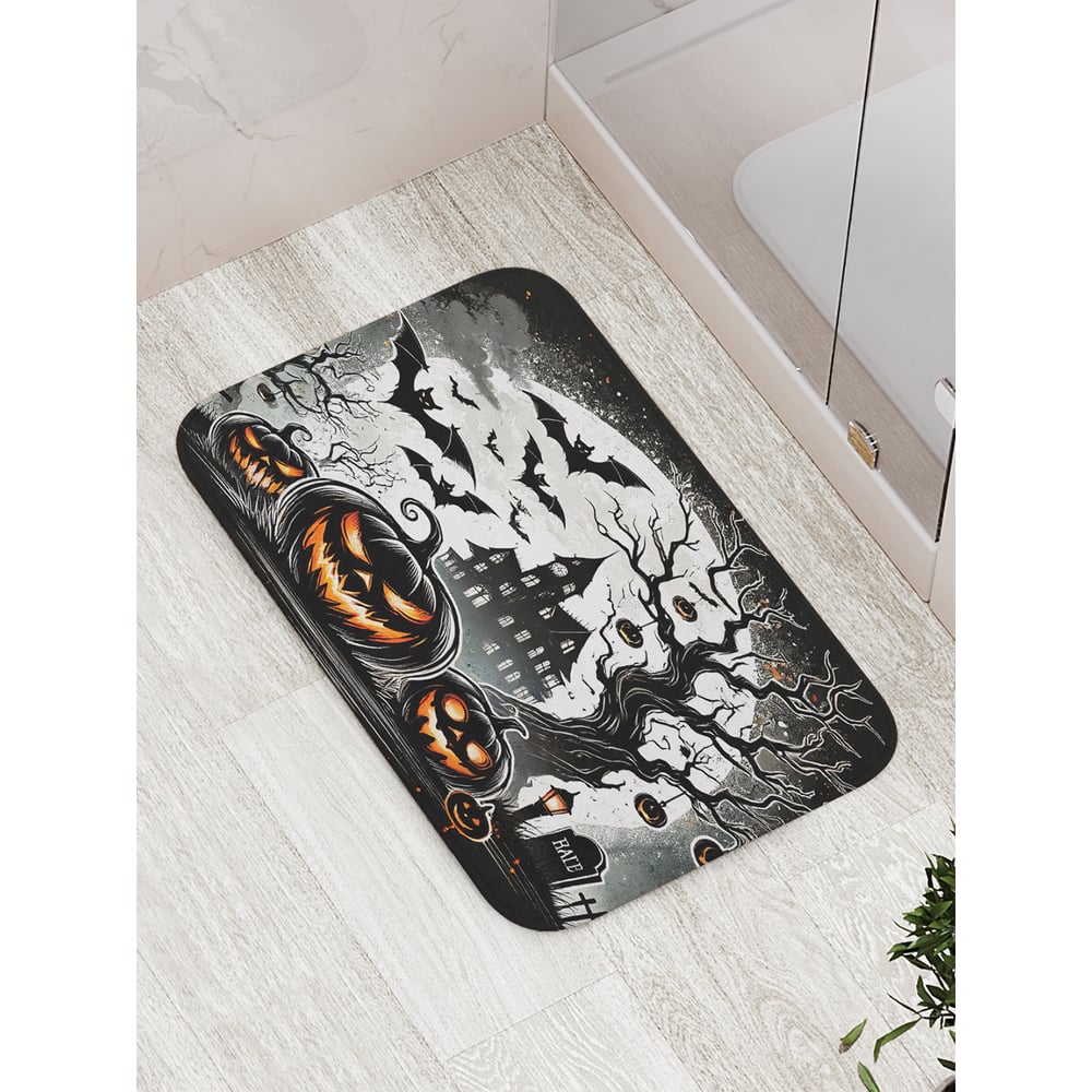 Изображение товара Коврик для ванной комнаты и туалета противоскользящий JoyArty Ночь страха 52x77 см