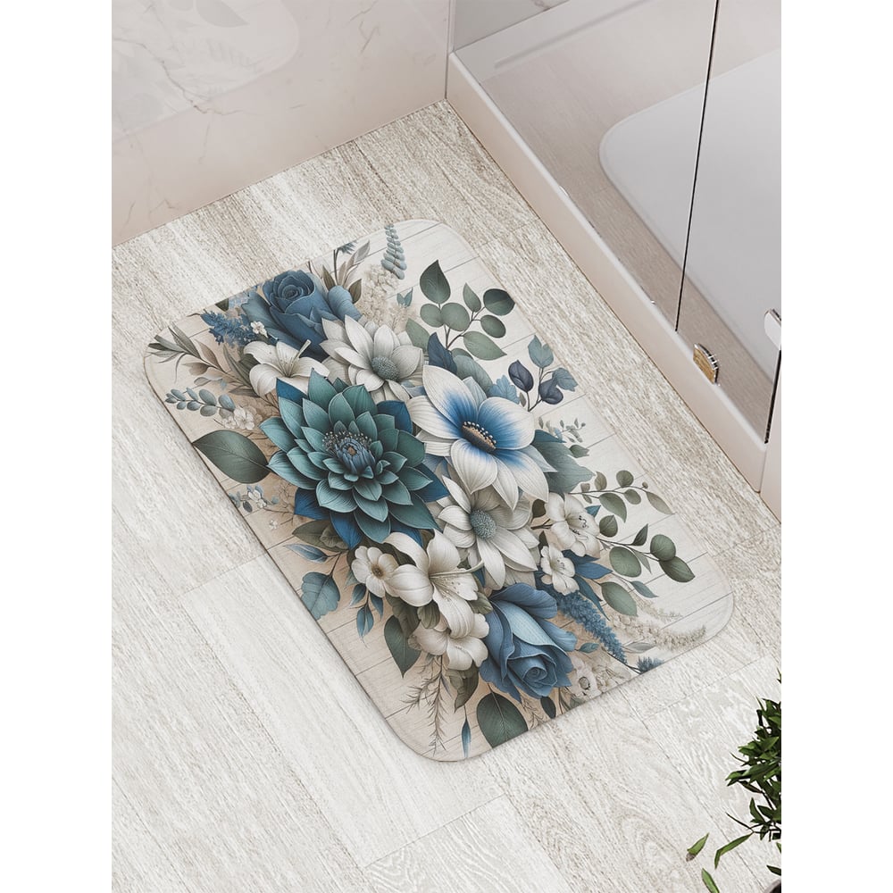 Изображение товара Коврик для ванной комнаты и туалета JoyArty Зеленые сухоцветы 52x77 см