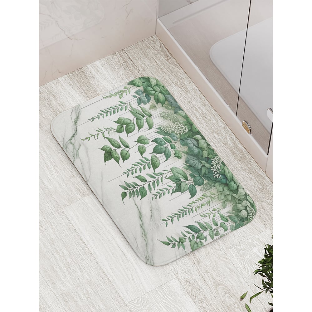 Изображение товара Коврик для ванной комнаты противоскользящий JoyArty Стена листьев 52x77 см