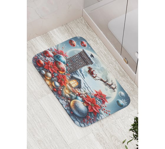 Изображение товара Коврик для ванной комнаты и туалета противоскользящий JoyArty "Сказочная ночь" 52x77 см, серия Новый год и Рождество bath_sd3869