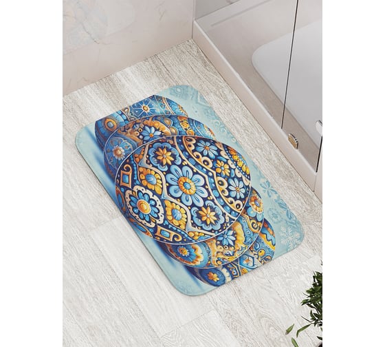 Изображение товара Коврик для ванной комнаты и туалета противоскользящий JoyArty "Расписные яйца" 52x77 см, серия Новый год и Рождество bath_sd3966