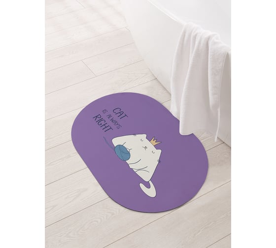 Изображение товара Коврик для ванной и туалета JOYARTY 58x38 см Кот всегда прав sbm_429644_58x38