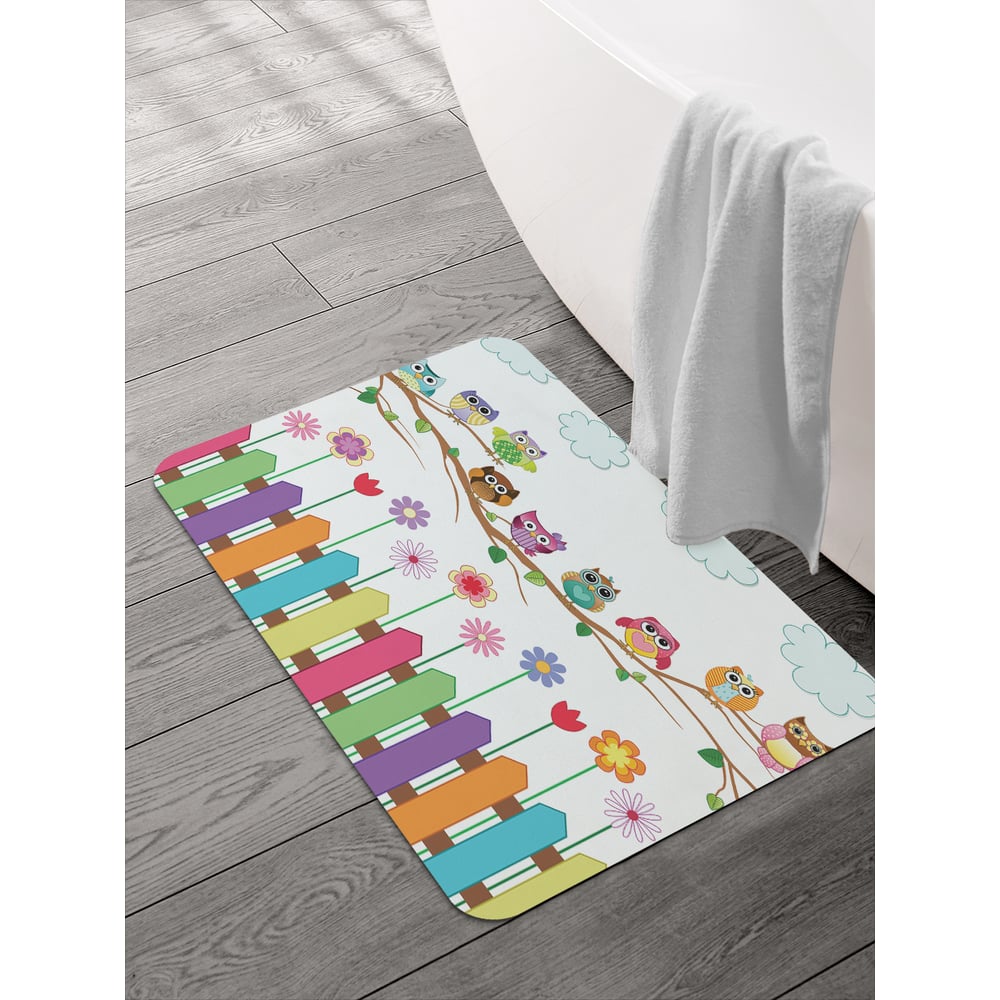 Изображение товара Коврик для ванной и туалета JOYARTY Веселые совы 58x38 см яркий нескользящий комфорт