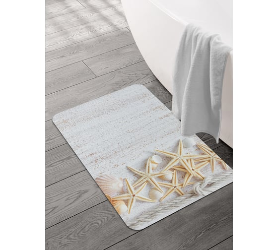 Изображение товара Коврик для ванной и туалета JOYARTY Свежесть моря 58x38 см sbmrec_11816_58x38