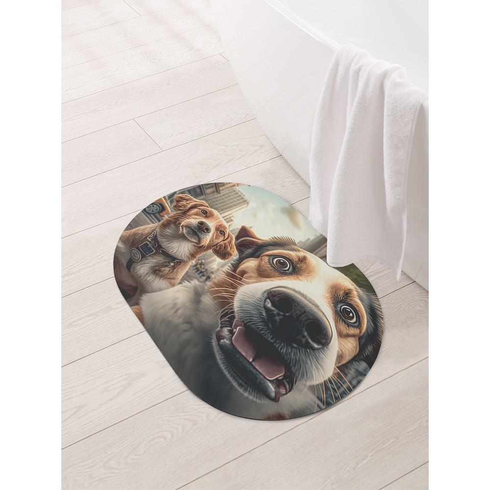 Изображение товара Коврик для ванной и туалета JOYARTY Собаки в шоке 58x38 см