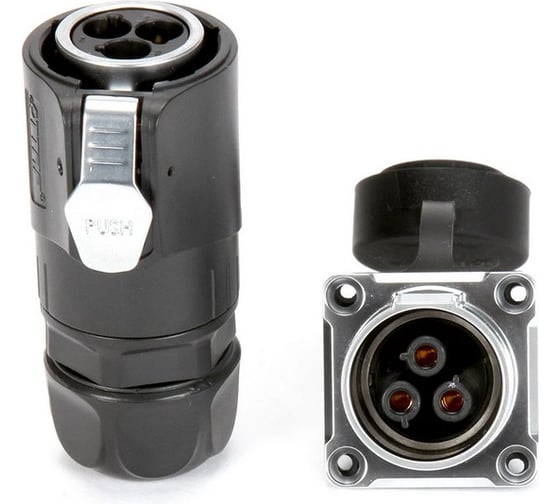 Изображение товара Разъем промышленный TTAF Elektronik 3-полюсный 500V 30A вилка на кабель IP65/IP67 TT30-03M-SX-01-001