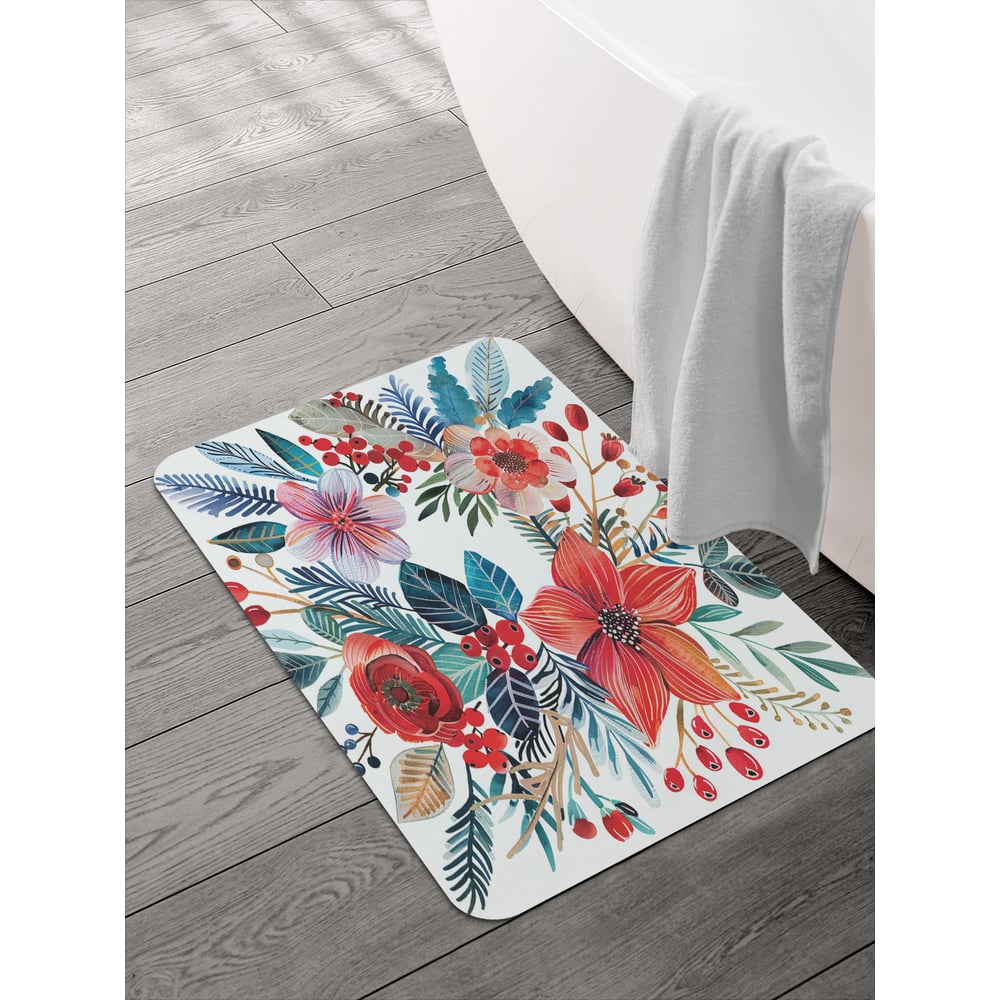 Изображение товара Коврик для ванной и туалета JOYARTY Цветочный сбор 58x38 см противоскользящий