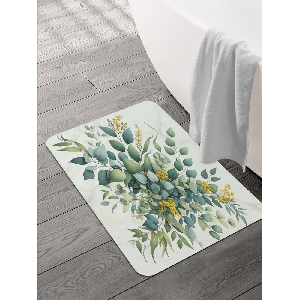 Изображение товара Коврик для ванной и туалета JOYARTY Эвкалипт 58x38 см противоскользящий