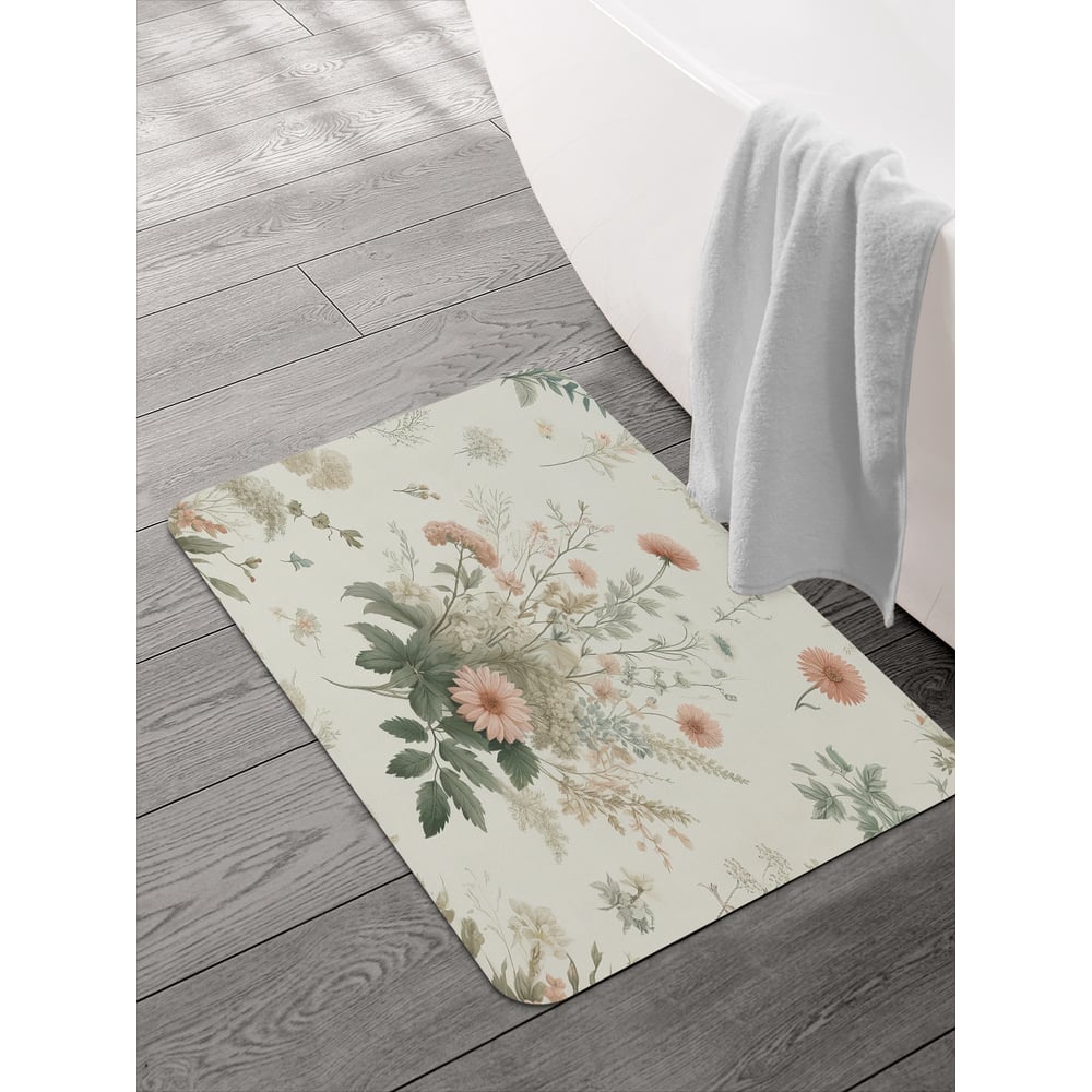 Изображение товара Коврик для ванной JOYARTY Цветочки нежные 58x38 см