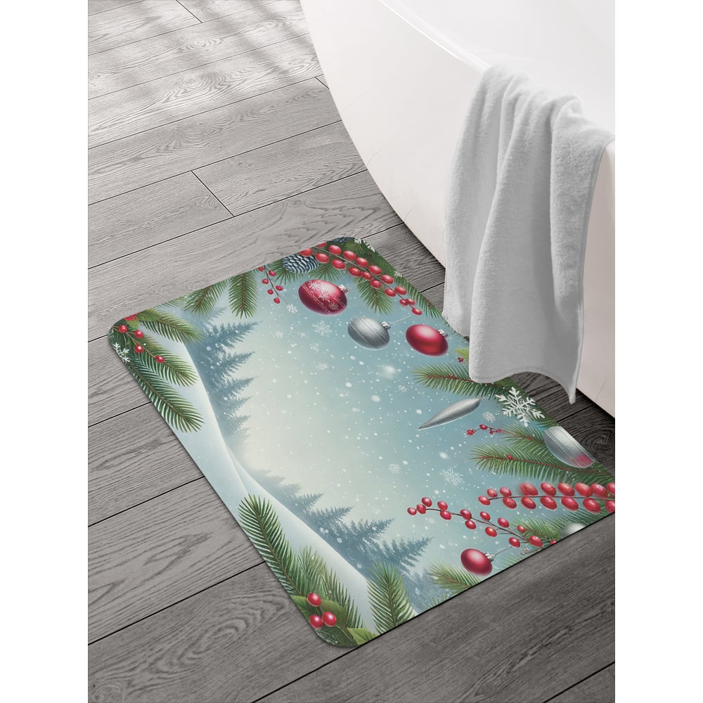 Изображение товара Коврик для ванной JOYARTY Утро в лесу 58x38 см с противоскользящим покрытием