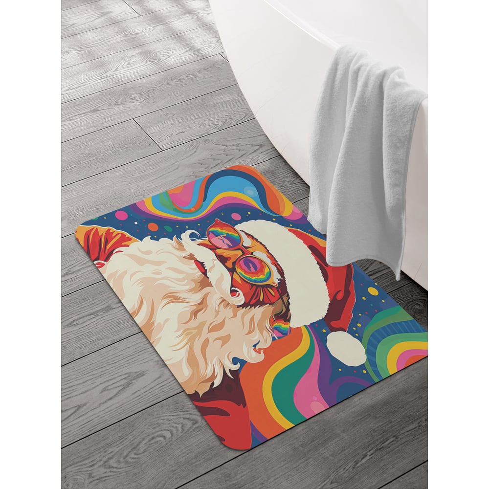 Изображение товара Коврик для ванной и туалета JOYARTY Ретро Дед Мороз 58x38 см, sbmrec_sd4003_58x38