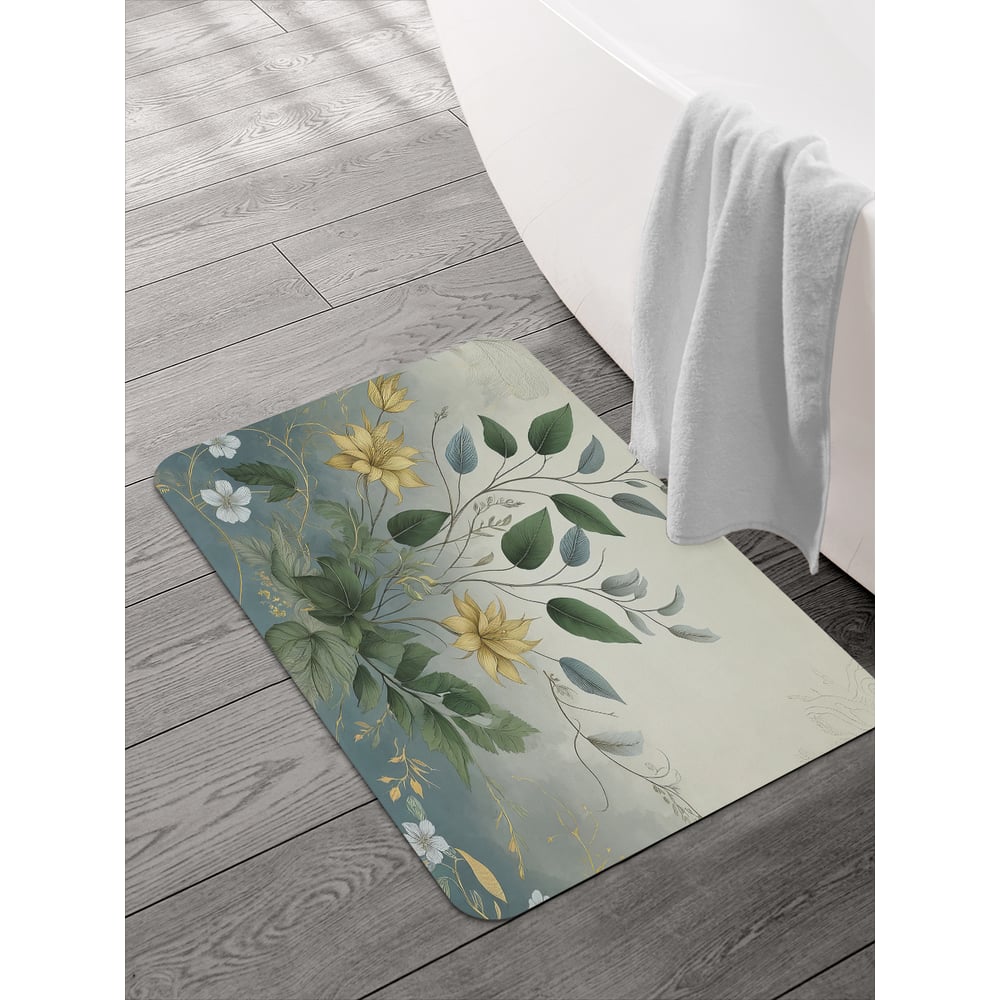 Изображение товара Коврик для ванной и туалета JOYARTY Туманные цветы 58x38 см