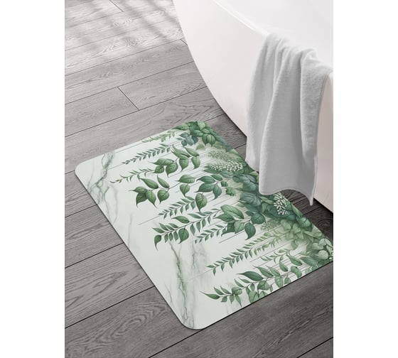 Изображение товара Коврик для ванной и туалета JOYARTY Стена листьев 58x38 см, sbmrec_sd3535_58x38