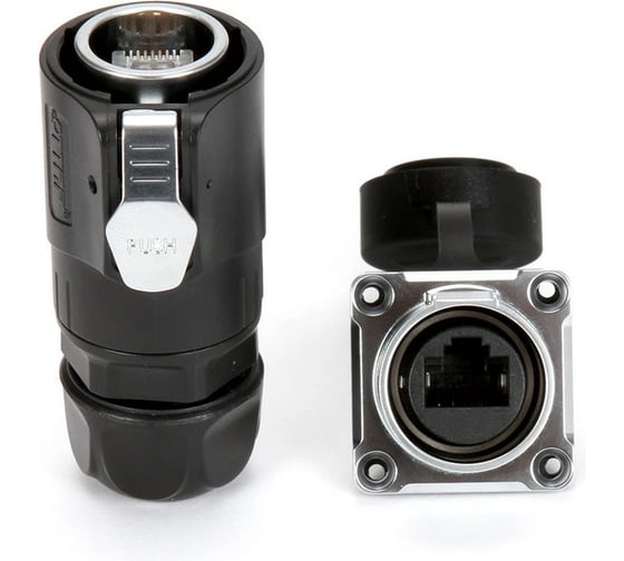 Изображение товара Разъем промышленный TTAF Elektronik RJ-45 Ethernet розетка в панель IP65/IP67 TT30-R-PE-01-001