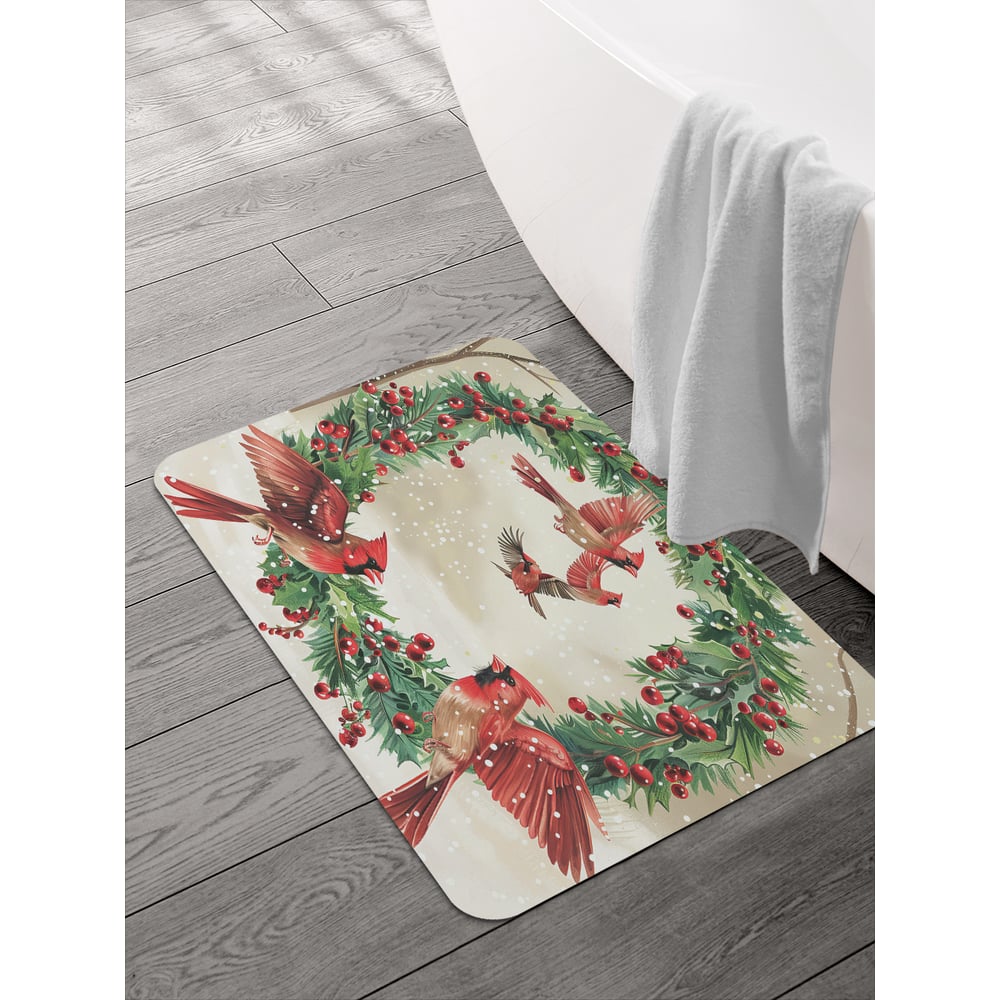 Изображение товара Коврик для ванной и туалета JOYARTY Рождественский венок 58x38 см
