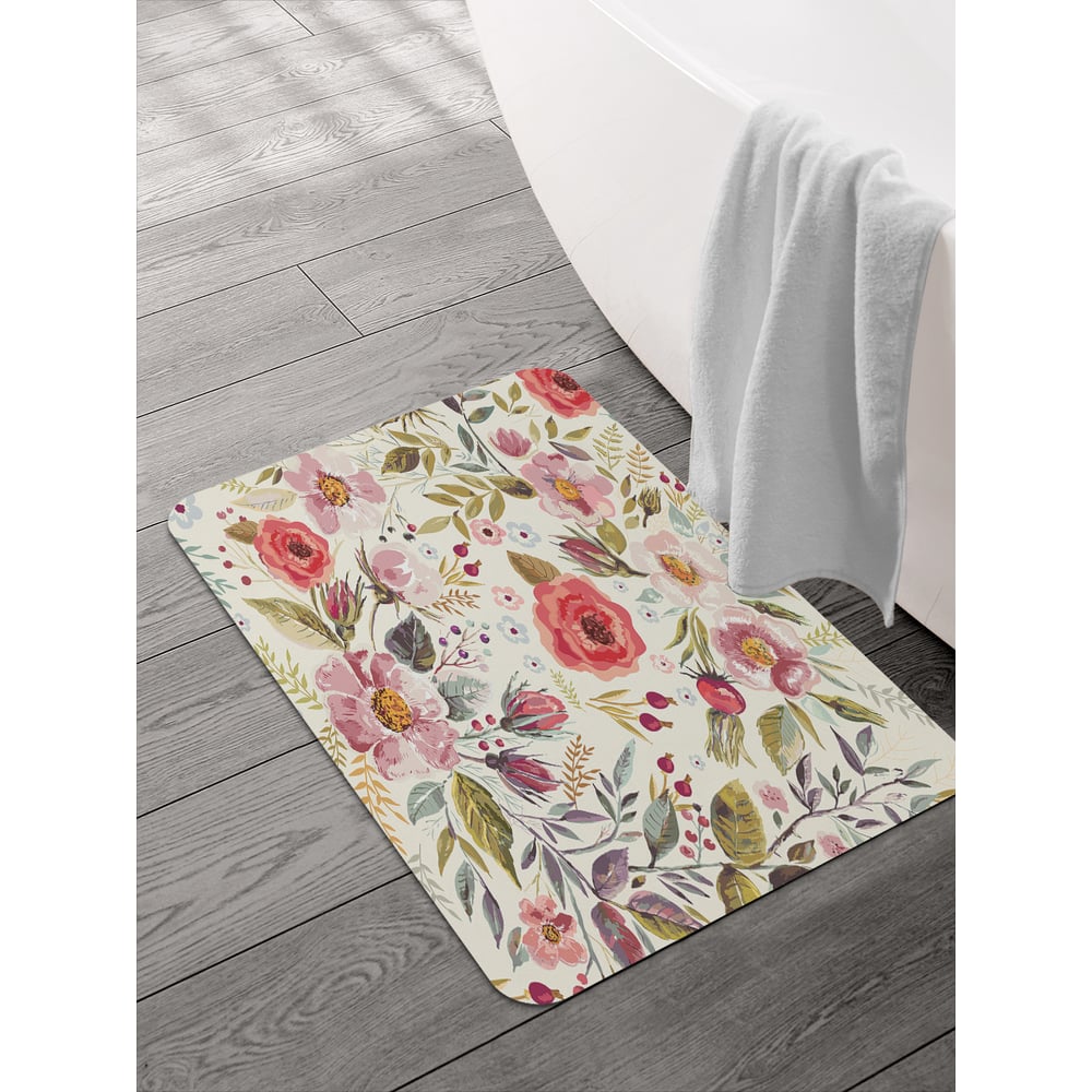 Изображение товара Коврик для ванной и туалета JOYARTY Цветочное знакомство 58x38 см