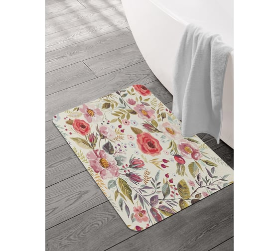 Изображение товара Коврик для ванной и туалета JOYARTY Цветочное знакомство 58x38 см sbmrec_29975_58x38