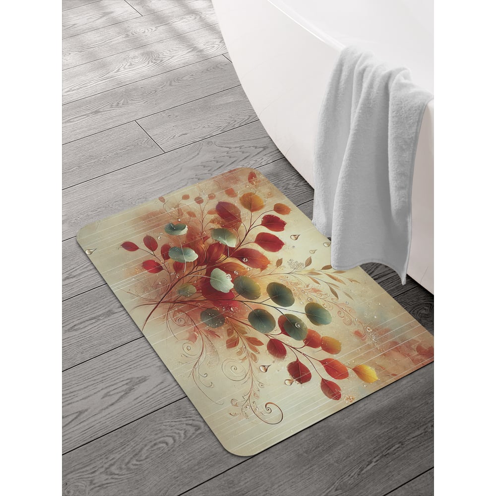 Изображение товара Коврик для ванной JOYARTY 58x38 см с сухоцветами и противоскользящим покрытием
