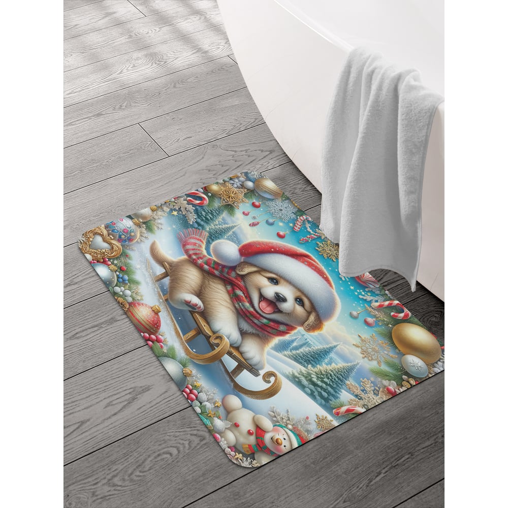 Изображение товара Коврик для ванной JOYARTY Счастливый щенок 58x38 см противоскользящий