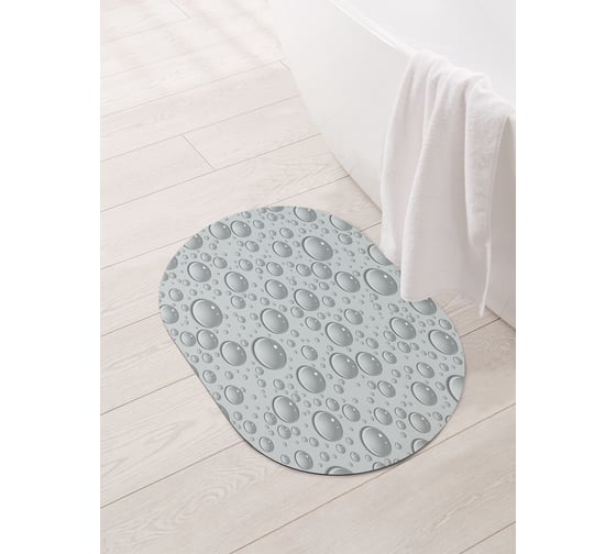Изображение товара Коврик для ванной и туалета овальный противоскользящий JOYARTY Воздушные пузыри 58x38 см sbm_18018_58x38