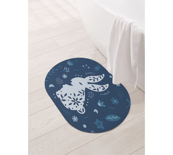 Изображение товара Коврик для ванной и туалета JOYARTY 58x38 см Скандинавский зайка sbm_429266_58x38