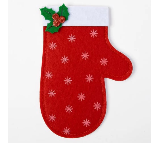 Изображение товара Конверт для столовых приборов Доляна Варежка 10x15 см, 100% п/э, фетр 3471066