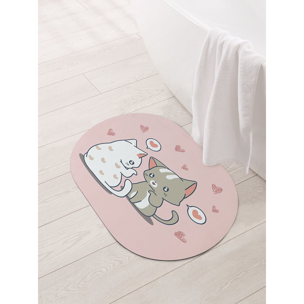 Изображение товара Коврик для ванной и туалета JOYARTY 58x38 см противоскользящий овальный